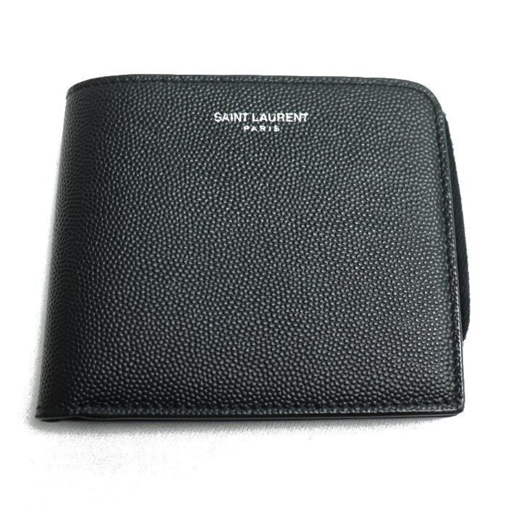 Saint Laurent Paris Compact Wallet Bifold Leather Black